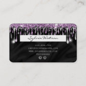 Credit Kaart Styled Dripping Violet Silk Visitekaartje (Achterkant)