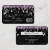 Credit Kaart Styled Dripping Violet Silk Visitekaartje (Voorkant / Achterkant)