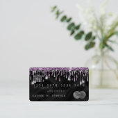 Credit Kaart Styled Dripping Violet Silk Visitekaartje (Staand voorkant)