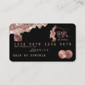 Credit Kaart Styled druipend Roos Gold Hair Stylis Visitekaartje (Voorkant)