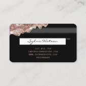 Credit Kaart Styled druipend Roos Gold Hair Stylis Visitekaartje (Achterkant)