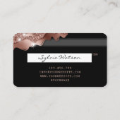 Credit Kaart Styled druipend Roos Gold Hair Stylis Visitekaartje (Achterkant)