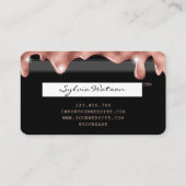 Credit Kaart Styled druipend Roos Gold Hair Stylis Visitekaartje (Achterkant)