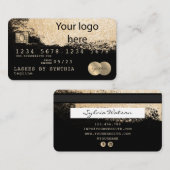 Credit Kaart Styled Gold Brush voeg uw logo toe Visitekaartje (Voorkant / Achterkant)