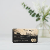 Credit Kaart Styled Gold Brush voeg uw logo toe Visitekaartje (Staand voorkant)