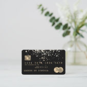 Credit Kaart Styled Gold Confetti Visitekaartje (Staand voorkant)