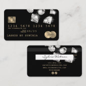 Credit Kaart Styled Gold Diamonds Social Media Visitekaartje (Voorkant / Achterkant)