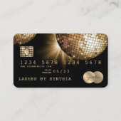 Credit Kaart Styled Gold Disco Ball GQR-code Visitekaartje (Voorkant)