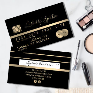 Credit Kaart styled Gold en Black add jouw naam Visitekaartje