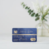 Credit Kaart Styled Gold en Navy add jouw naam Visitekaartje (Staand voorkant)