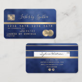 Credit Kaart Styled Gold en Navy add jouw naam Visitekaartje (Voorkant / Achterkant)
