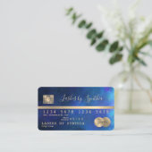 Credit Kaart Styled Gold en Navy add jouw naam Visitekaartje (Staand voorkant)