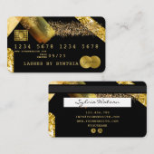 Credit Kaart Styled Gold Folie Brush Visitekaartje (Voorkant / Achterkant)