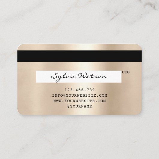 Credit Kaart Styled Gold Long Lashes Visitekaartje (Achterkant)