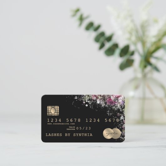 Credit Kaart Styled Greenery Floral Visitekaartje (Staand voorkant)