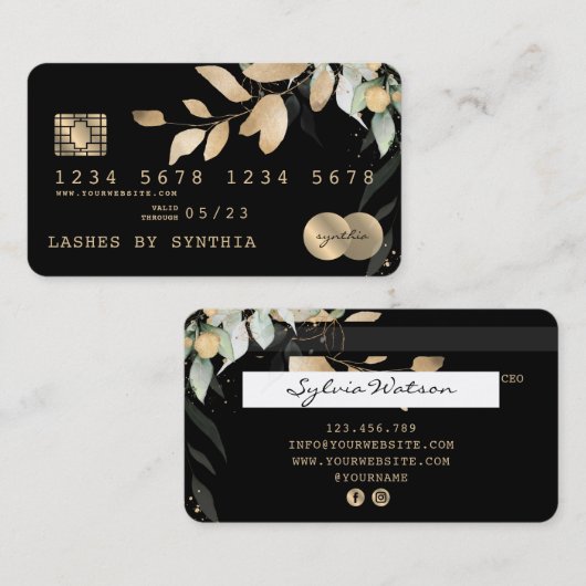 Credit Kaart Styled Greenery Floral Visitekaartje (Voorkant / Achterkant)