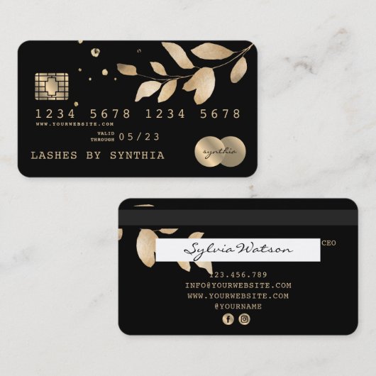 Credit Kaart Styled Greenery Gold Visitekaartje (Voorkant / Achterkant)