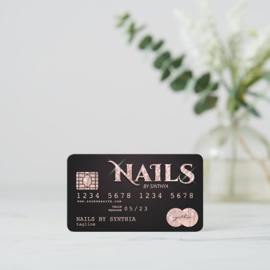 Credit Kaart Styled Nails technicus nagelkunst Visitekaartje (Staand voorkant)