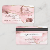 Credit Kaart Styled Roos Gold Agate Hair Stylist Visitekaartje (Voorkant / Achterkant)