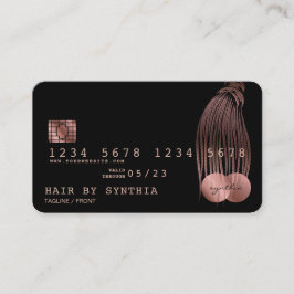 Credit Kaart Styled Roos Gold Braids Visitekaartje
