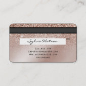 Credit Kaart Styled Roos Gold Glitter Visitekaartje (Achterkant)