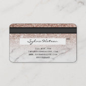 Credit Kaart Styled Roos Gold Glitter Visitekaartje (Achterkant)