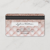 Credit Kaart Styled Roos Gold Glitter Visitekaartje (Achterkant)