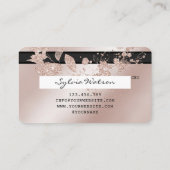 Credit Kaart Styled Roos Gold Glittering Floral Visitekaartje (Achterkant)
