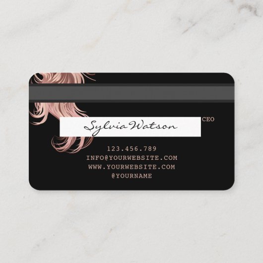 Credit Kaart Styled Roos Gold Hair Stylist Visitekaartje (Achterkant)