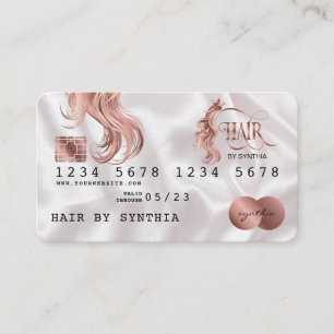 Credit Kaart Styled Roos Gold Hair Stylist Visitekaartje
