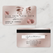 Credit Kaart Styled Roos Gold Long Lash oogdruppel Visitekaartje (Voorkant / Achterkant)