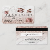 Credit Kaart Styled Roos Gold Long Lashes Marmer Visitekaartje (Voorkant / Achterkant)