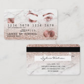 Credit Kaart Styled Roos Gold Long Lashes Marmer Visitekaartje (Voorkant / Achterkant)