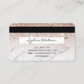 Credit Kaart Styled Roos Gold Long Lashes Marmer Visitekaartje (Achterkant)