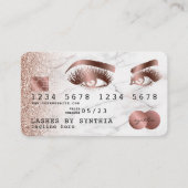 Credit Kaart Styled Roos Gold Marble Long Lashes Visitekaartje (Voorkant)