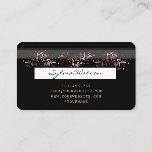 Credit Kaart Styled Roos Gold  Visitekaartje (Achterkant)