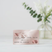 Credit Kaart Styled Roos Gold Waterverf Bloemen Visitekaartje (Staand voorkant)