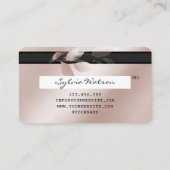 Credit Kaart Styled Roos Gold Waterverf Bloemen Visitekaartje (Achterkant)