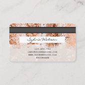 Credit Kaart Styled Roos Goud Koperborstel Visitekaartje (Achterkant)