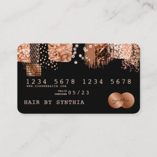 Credit Kaart Styled Roos Goud Koperborstel Visitekaartje