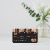 Credit Kaart Styled Roos Goud Koperborstel Visitekaartje (Staand voorkant)