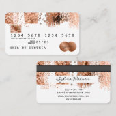 Credit Kaart Styled Roos Goud Koperborstel Visitekaartje (Voorkant / Achterkant)