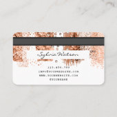 Credit Kaart Styled Roos Goud Koperborstel Visitekaartje (Achterkant)