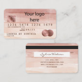 Credit Kaart Styled voeg uw logo stoffige roos toe Visitekaartje (Voorkant / Achterkant)