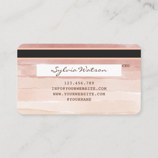 Credit Kaart Styled voeg uw logo stoffige roos toe Visitekaartje (Achterkant)