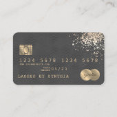 Credit Kaart Styled zwart Chevron Visitekaartje (Voorkant)