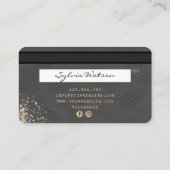 Credit Kaart Styled zwart Chevron Visitekaartje (Achterkant)