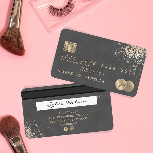 Credit Kaart Styled zwart Chevron Visitekaartje