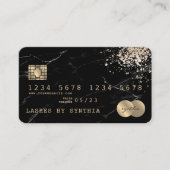 Credit Kaart styling Black marble Gold Visitekaartje (Voorkant)