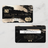 Credit Kaart styling Black marble Gold Visitekaartje (Voorkant / Achterkant)